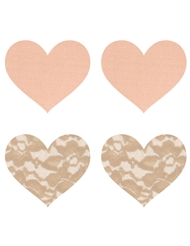 Front view of NUDE AMBITION HEART PASTIES