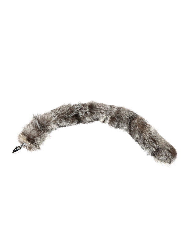 Indigo Fox Fur Cat Tail On Detachable Steel Plug default view Color: ANM