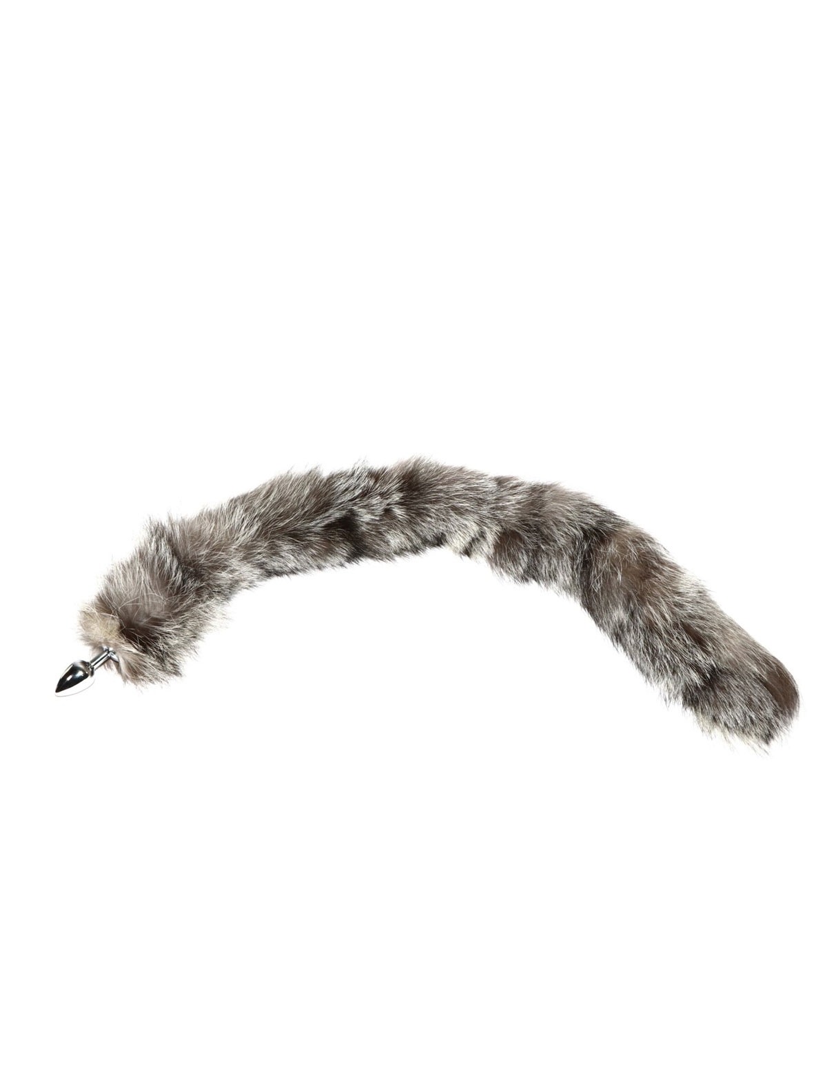 alternate image for Indigo Fox Fur Cat Tail On Detachable Steel Plug