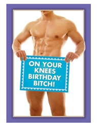 Front view of ON YOUR KNEES BIRTHDAY BITCH
