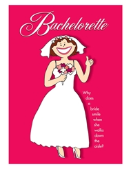 Front view of WALK DOWN THE AISLE BACHELORETTE CARD