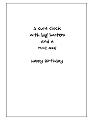Alternate back view of JUST WHAT YOU WANTED BIRTHDAY CARD