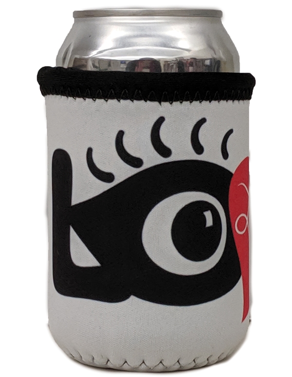 Can Koozie - Eye Design ALT view Color: WH