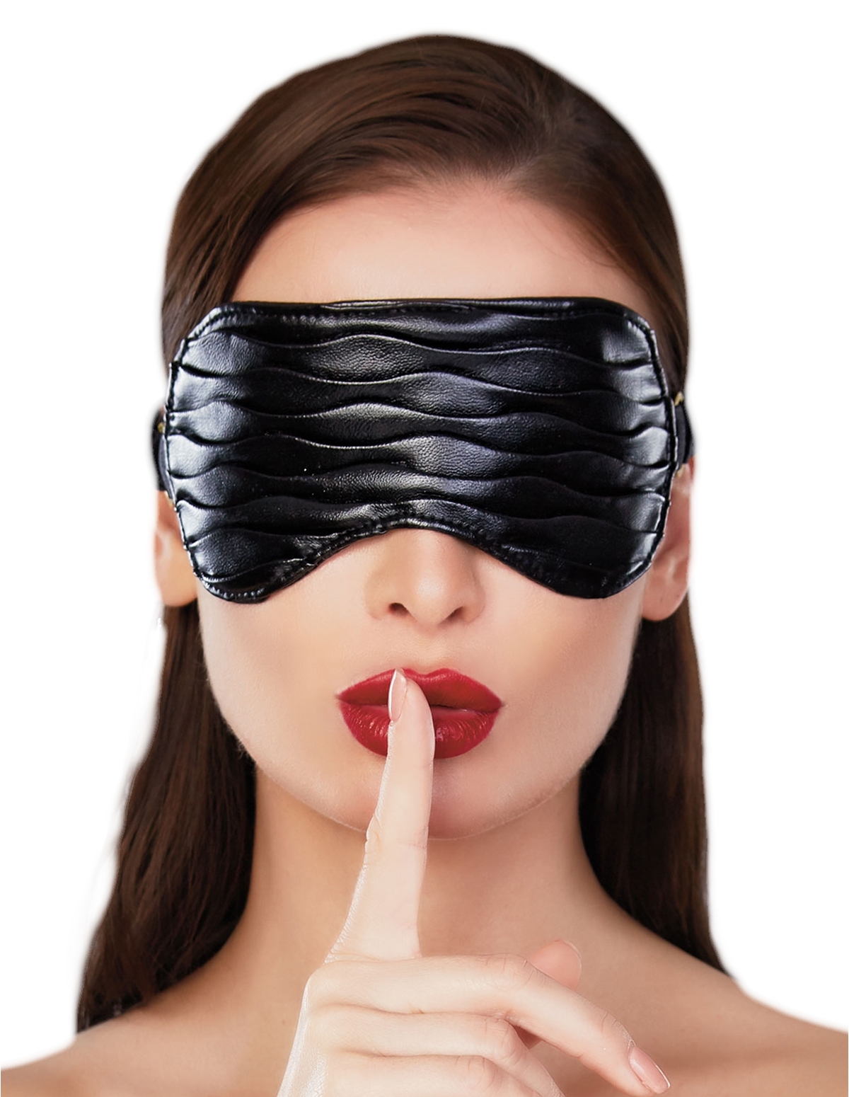 alternate image for Adore Butter Soft Ruched Faux Leather Mask