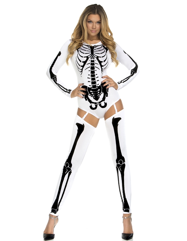 Bone-A-Fide Sexy Skeleton Costume ALT view Color: WB