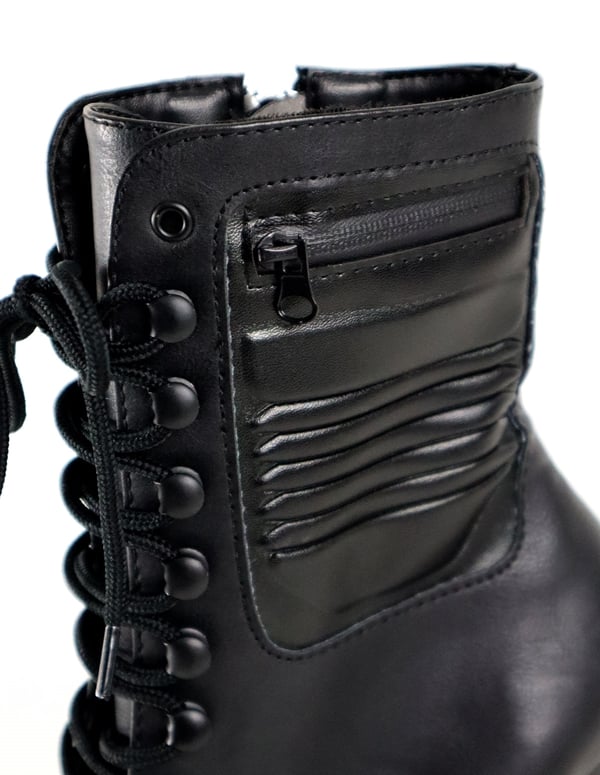Delight Matte Leather Ankle Bootie With Pocket ALT4 view Color: BK