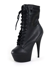 Alternate back view of DELIGHT MATTE LEATHER ANKLE BOOTIE WITH POCKET