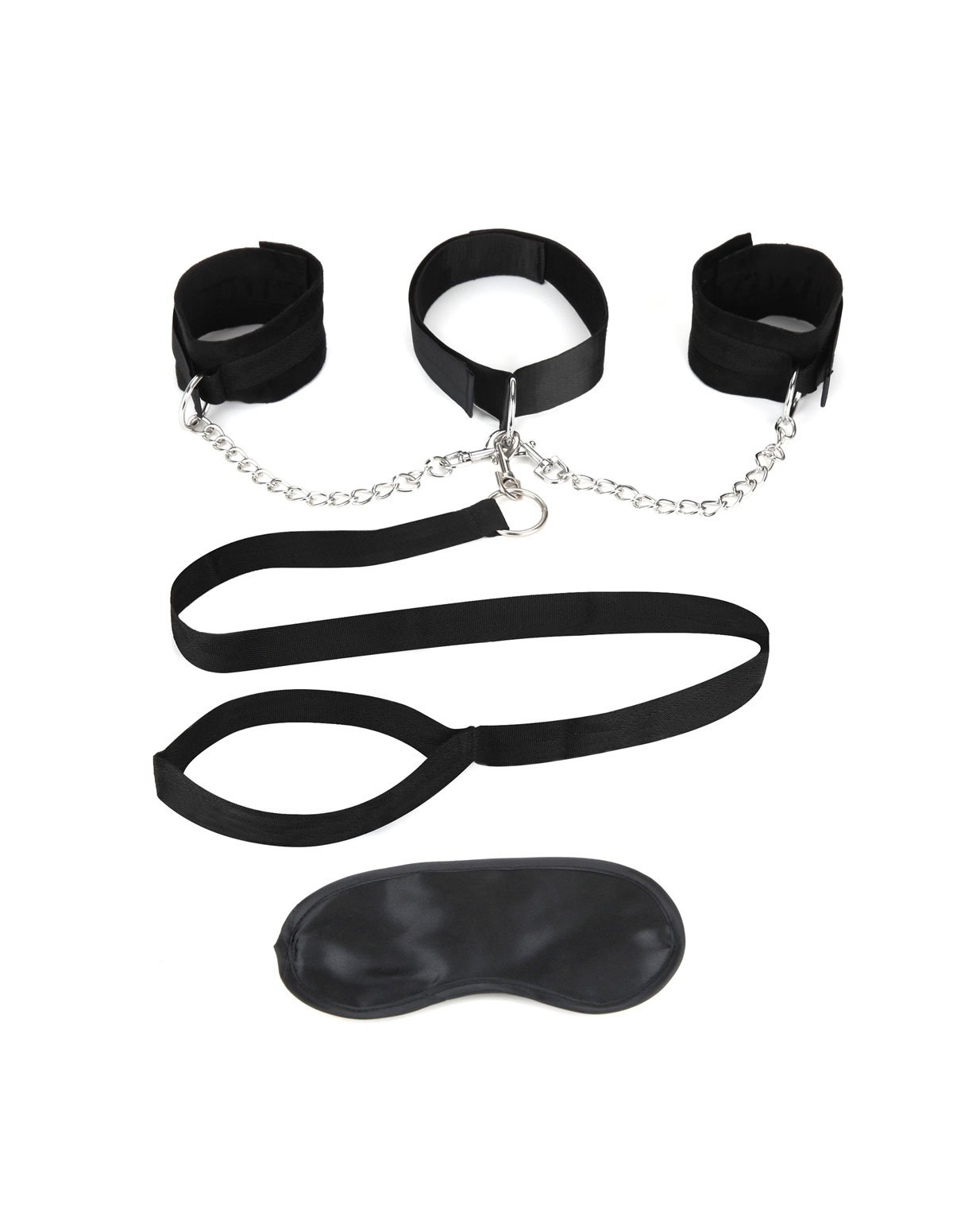 alternate image for Lux Fetish Collar Cuffs And Leash Set