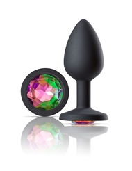 Alternate back view of GEMS JEWELED SILICONE ANAL PLUG - SMALL