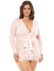 Additional PEACH WHIP view of product PROVENCE EYELASH LACE ROBE with color code PWP