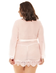 Alternate back view of PROVENCE EYELASH LACE ROBE