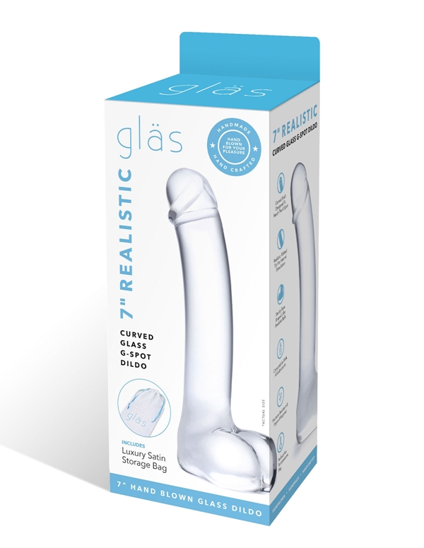 7In Realistic Curved Glass Dildo ALT1 view Color: NC