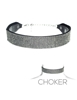 Additional BLACK/SILVER view of product RHINESTONE CHOKER with color code BKS