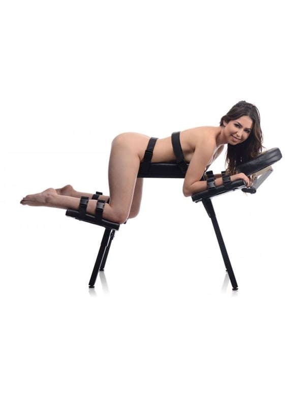 Master Series Obedience Sex Bench With Restraint Straps ALT3 view Color: BK