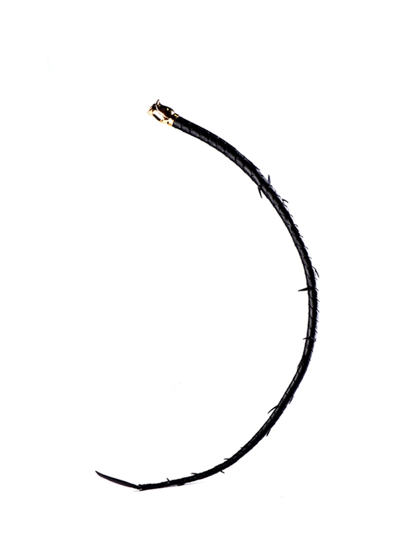 Leather thorn whip.