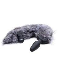 Alternate back view of TAILZ VIBRATING GRAY FOX TAIL