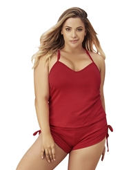 Additional  view of product SCRUNCH SIDE BOOTY SHORTS PAJAMA SET with color code RD