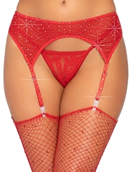 Additional  view of product RHINESTONE GARTER BELT with color code RD