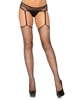 Additional BLACK view of product 2PC RHINESTONE AND FISHNET STOCKING W/GBELT with color code BK
