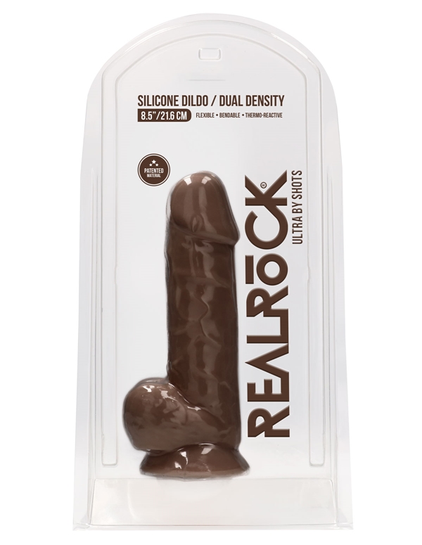 Realrock Silicone Dildo W/Balls  - 8.5 Inch ALT5 view Color: BR