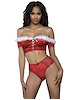 Additional RED/WHITE view of product NAUGHTY OR NICE BRALETTE AND PANTY SET with color code RWH