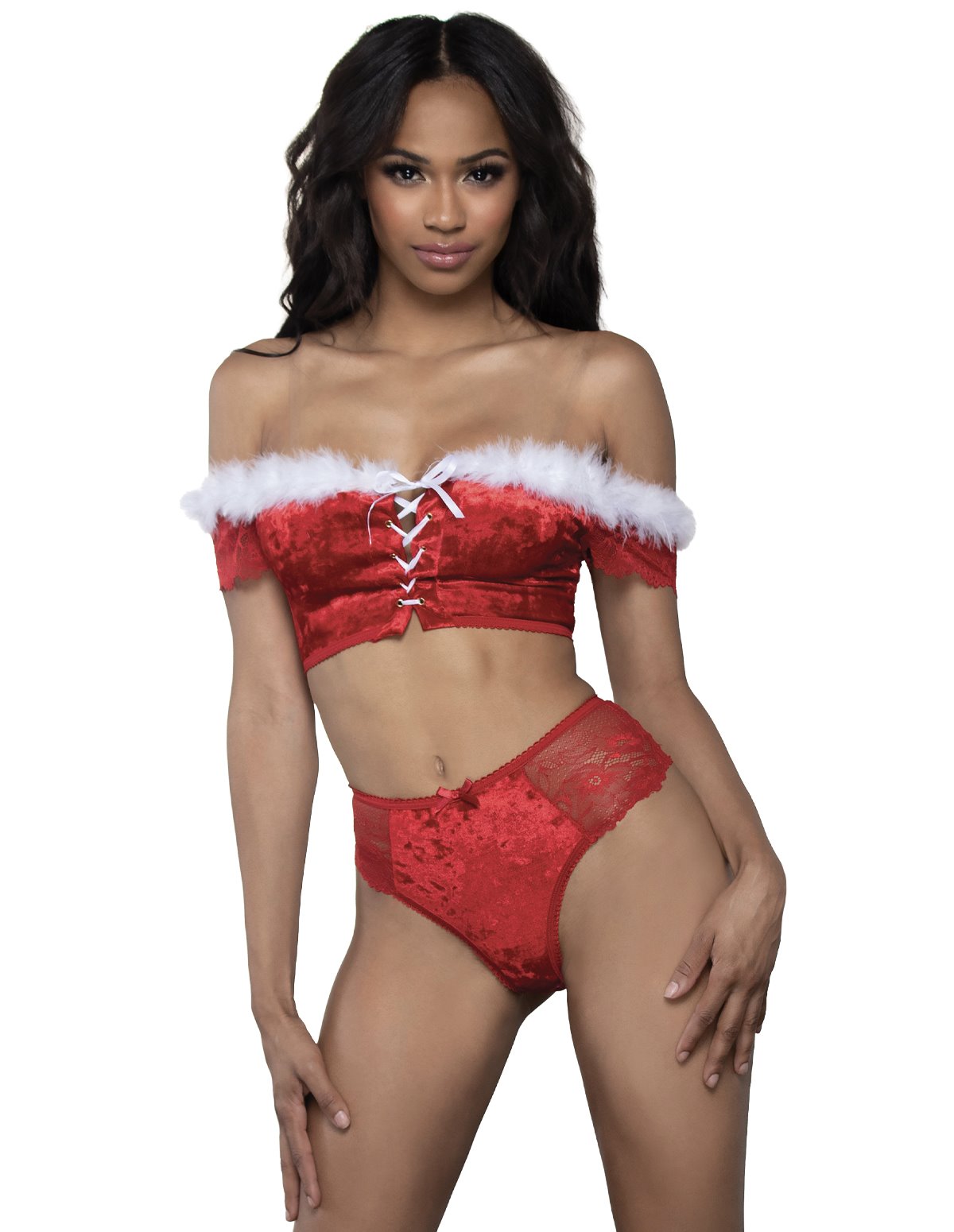 alternate image for NAUGHTY OR NICE BRALETTE AND PANTY SET