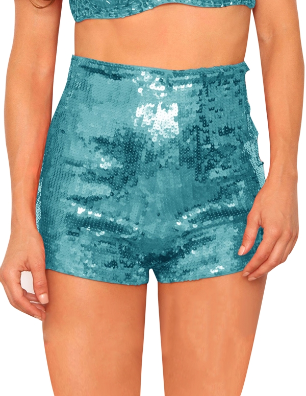 Sequin Shorts With Zipper default view Color: TQ