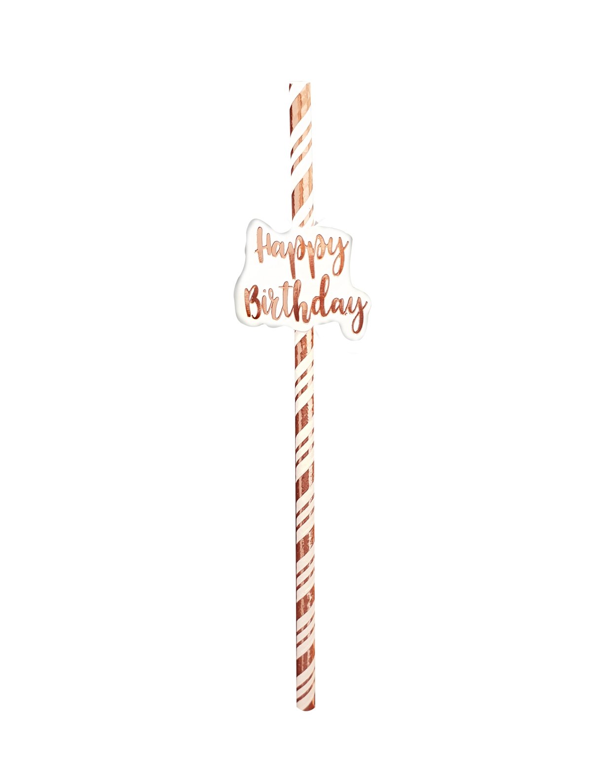 alternate image for Happy Birthday Rose Gold Straws