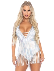 Additional  view of product FRINGE HALTER BODYSUIT with color code SL