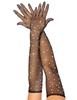 Additional BLACK view of product RHINESTONE FISHNET OPERA LENGTH GLOVES with color code BK