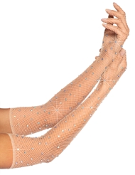 Additional  view of product RHINESTONE FISHNET OPERA LENGTH GLOVES with color code NU