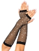 Additional BLACK view of product RHINESTONE FISHNET ARM WARMERS with color code BK