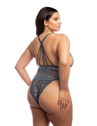 Alternate back view of JEANA HIGH LEG GALLOON LACE TEDDY