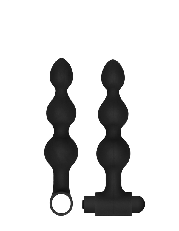 OUCH SILICONE RECHARGEABLE VIBRATING ANAL SET ALT1 view Color: BK