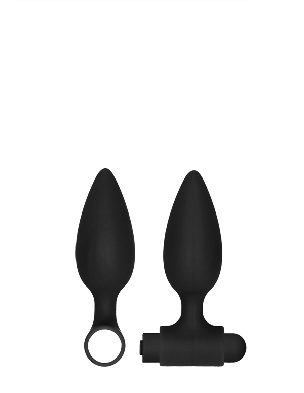 OUCH SILICONE RECHARGEABLE VIBRATING ANAL SET ALT2 view Color: BK