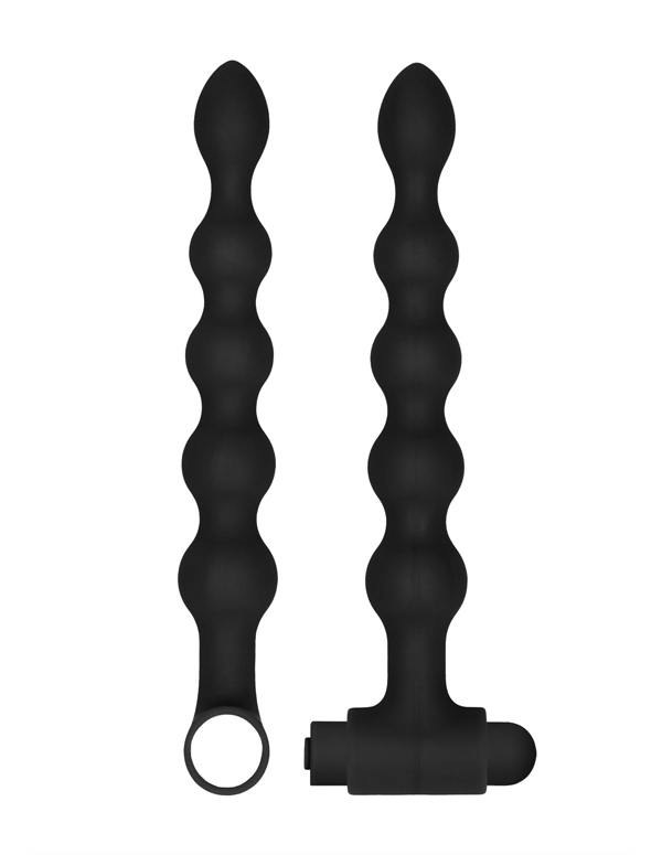 OUCH SILICONE RECHARGEABLE VIBRATING ANAL SET ALT4 view Color: BK