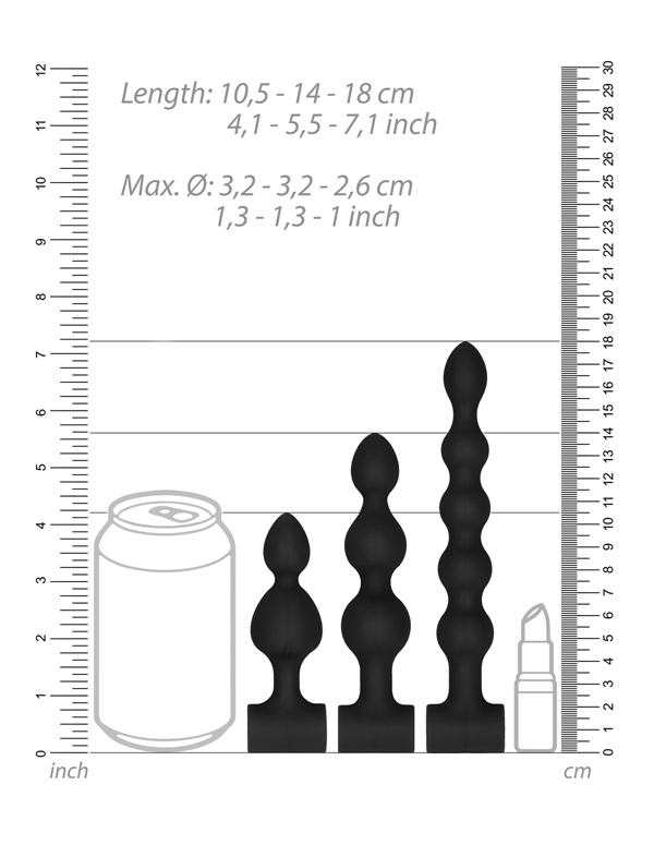 OUCH SILICONE RECHARGEABLE VIBRATING ANAL SET ALT5 view Color: BK