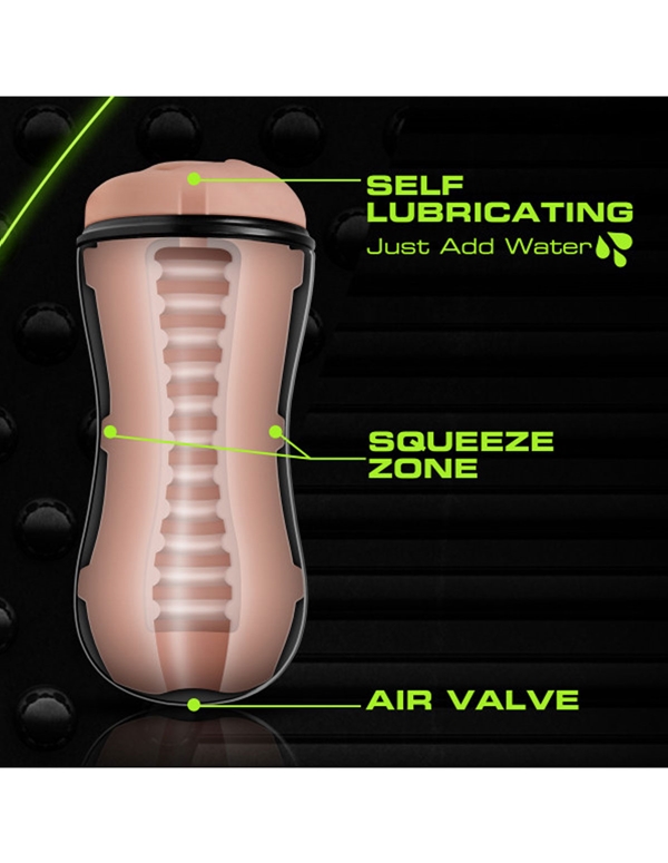 SOFT AND WET PUSSY STROKER WITH PLEASURE RIDGES ALT3 view Color: NU