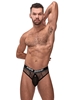 Additional BLACK view of product COCK PIT COCK RING NET THONG with color code BK
