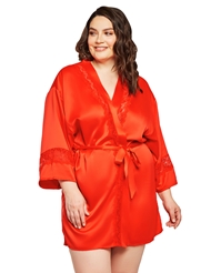 Alternate front view of SWEETLY SATIN ROBE