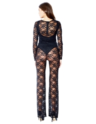 Alternate back view of SMOKESTACK LACE CAT SUIT