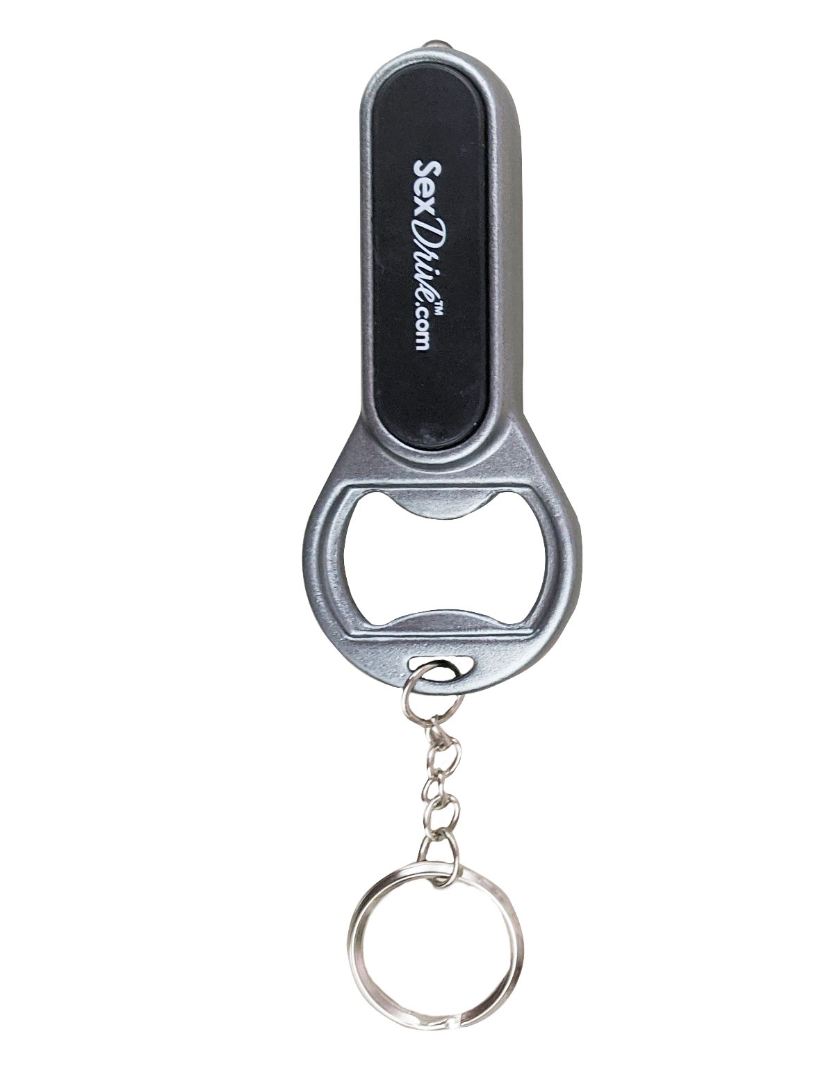 alternate image for Flashlight Bottle Opener Keychain - Black