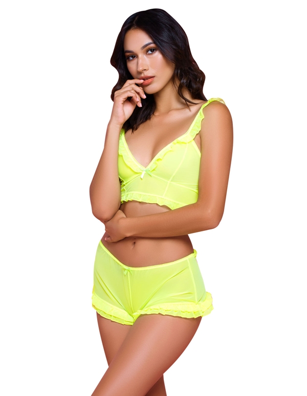 Neon Ballet Bra And Shorts Set ALT2 view Color: NY