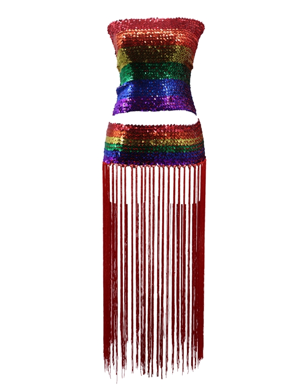 Rainbow Sequin Skirt Set default view Color: RW