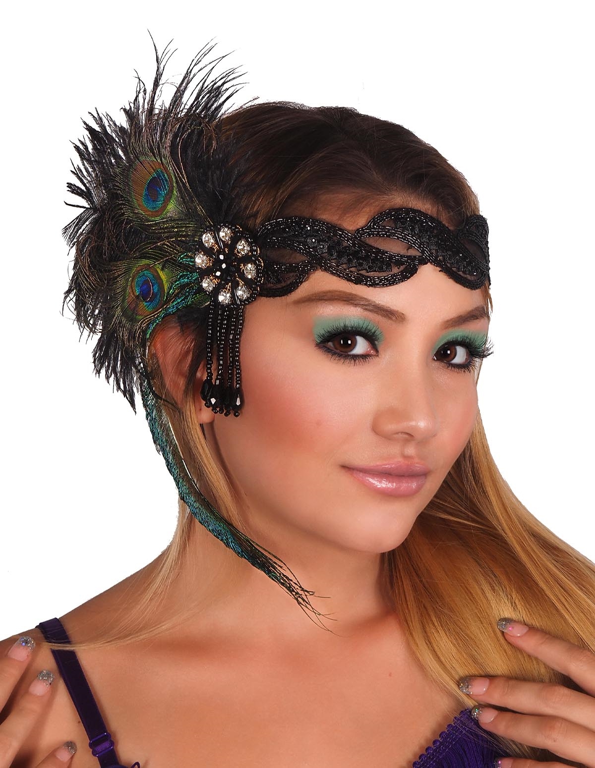 alternate image for Peacock Flapper Headband