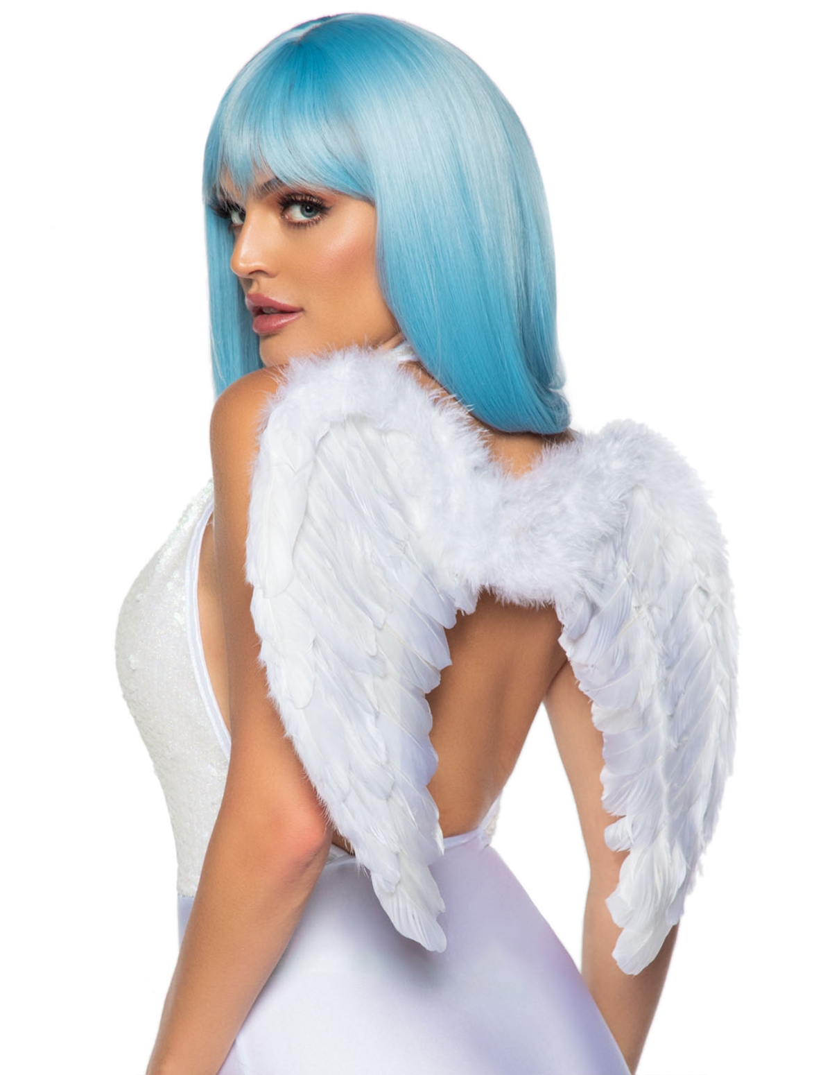 alternate image for Marabou Trimmed Feather Angel Wings