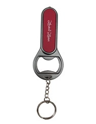 Front view of FLASHLIGHT BOTTLE OPENER KEYCHAIN - RED