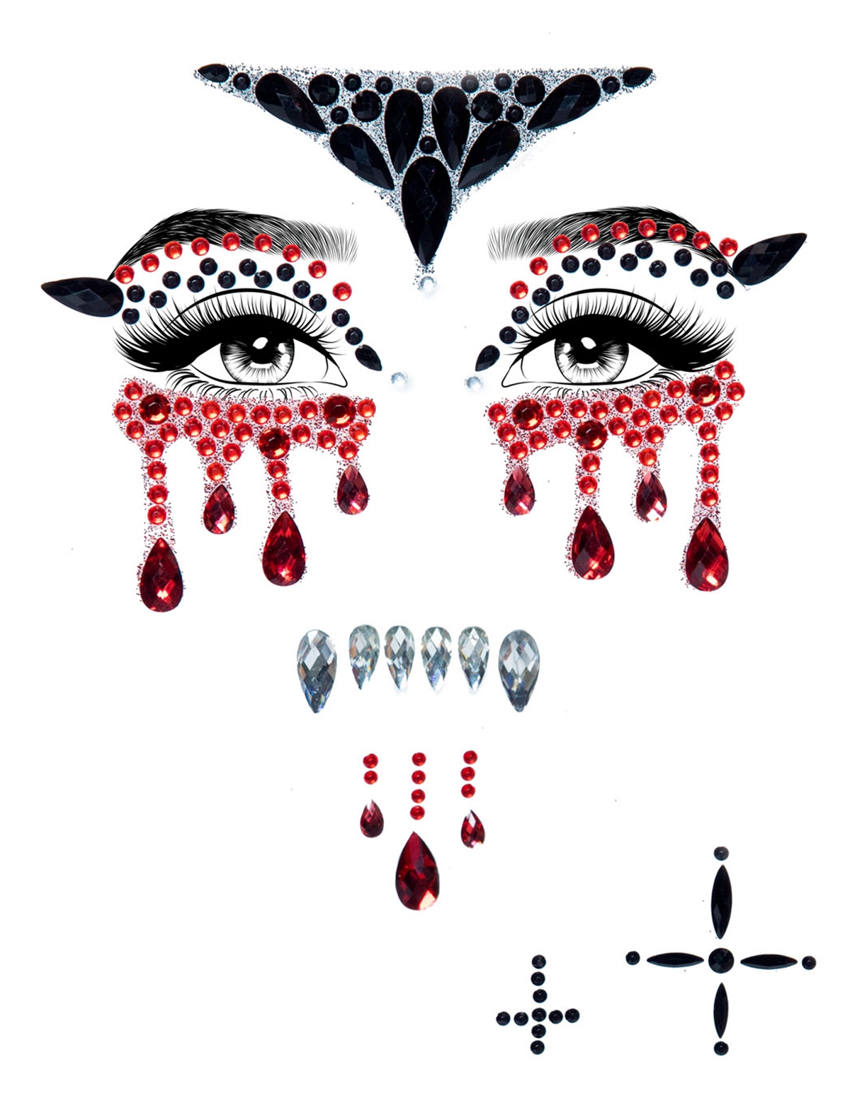 alternate image for Vampire Adhesive Face Jewels