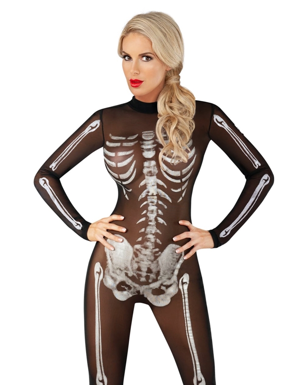 Scantily Skeletal Body Suit default view Color: BW