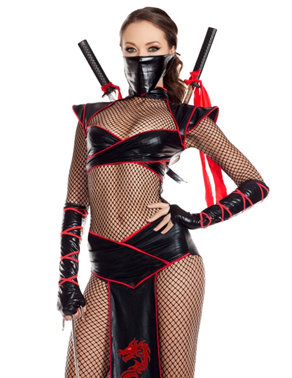 Alluring Assassin Fishnet Body Suit default view Color: BKR